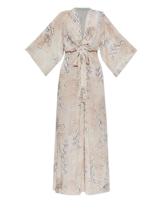 Abito Lungo Wisdom Con Stampa Animalier di Melissa Odabash in White