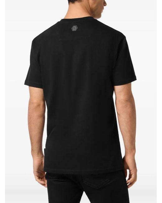 Philipp Plein Black Short-Sleeved T-Shirt With Print for men