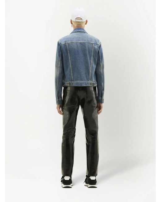 Courreges Black Straight Leg Vinyl Trousers for men
