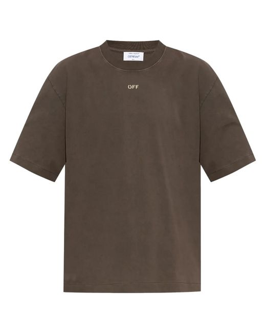 Off-White c/o Virgil Abloh Brown Short Sleeve Martyrdom Arrow Skate T-Shirt for men