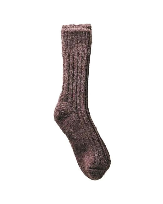 yahae Brown Low-Gauge Ribbed-Knit Socks