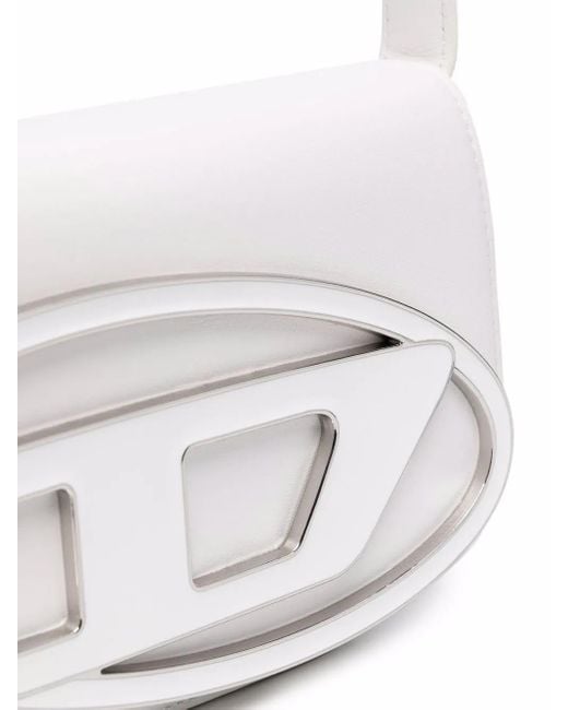 DIESEL White 1Dr Leather Shoulder Bag