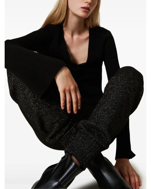 Twinset Black Gestrickte Jogginghose
