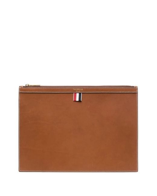 Thom Browne Brown 4-Bar Tab Document Holder