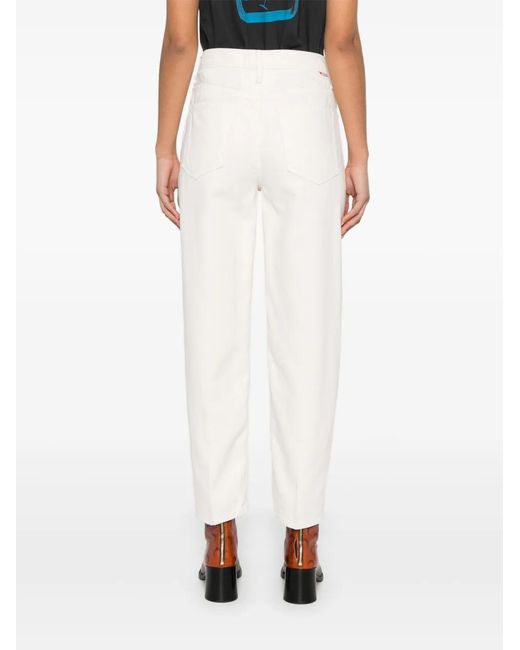 Mother White The Peeler Ankle Jeans