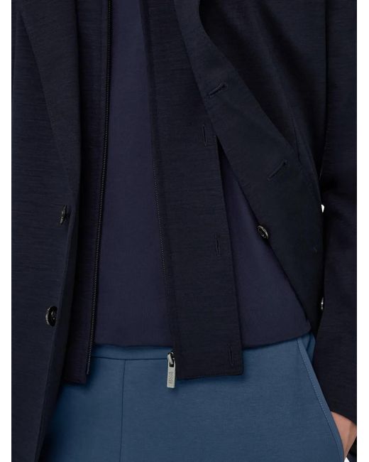 Boggi Blue Wool Blend Sweatshirt Jacket for men