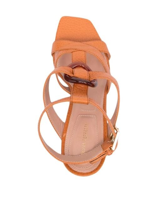 Alberta Ferretti Orange Sandales En Cuir À Brides 105 Mm