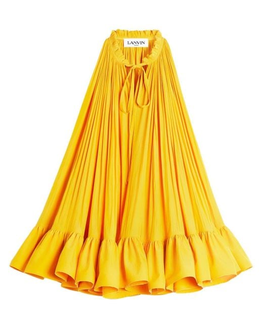 Lanvin Yellow Ruffled Mini Dress