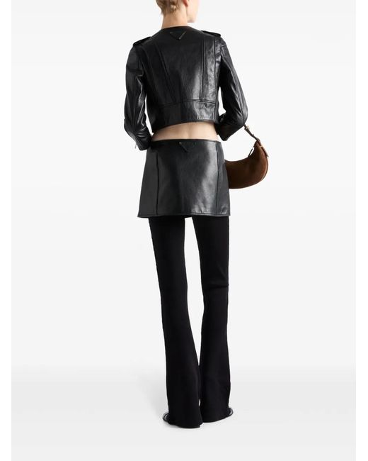 Prada Black Leather Biker Jacket