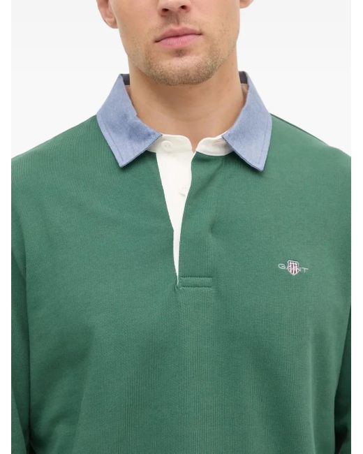 Gant Green Long-Sleeve Polo Shirt for men