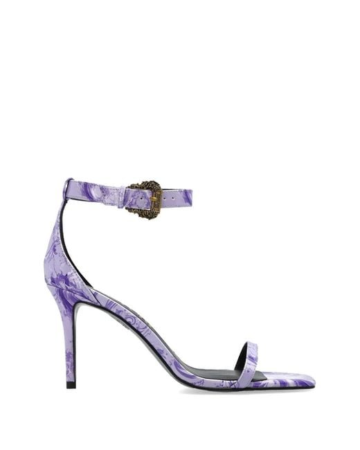 Versace Jeans Couture White Barocco-Print Sandals