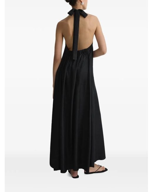 Bondi Born Black Marfa Silk Halterneck Maxi Dress