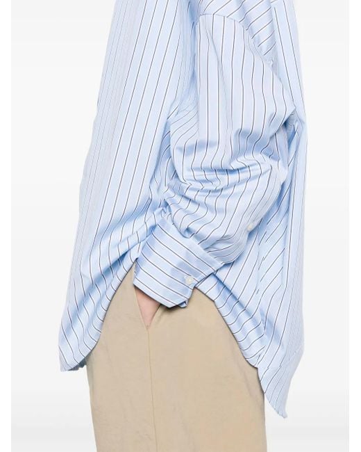 Plan C Gestreept Blouse in het Blue