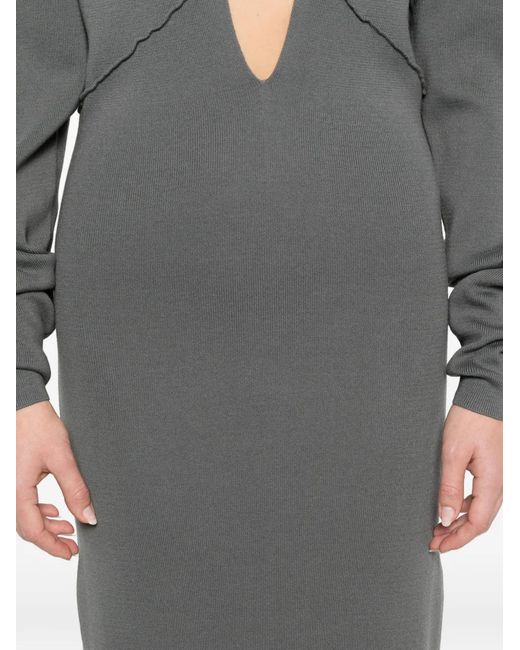 Entire studios Gray Rallel V-Neck Long-Sleeve Maxi Dress