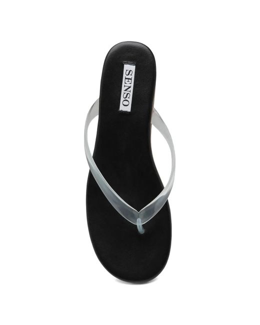 Senso White Harmony Transparent-Strap Flip-Flops
