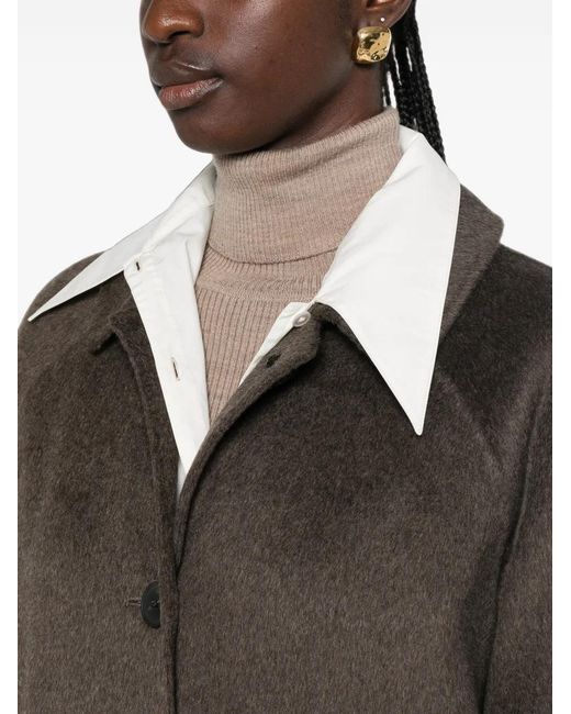 The Dynamis Studio Brown Single-Breasted Wool-Blend Coat