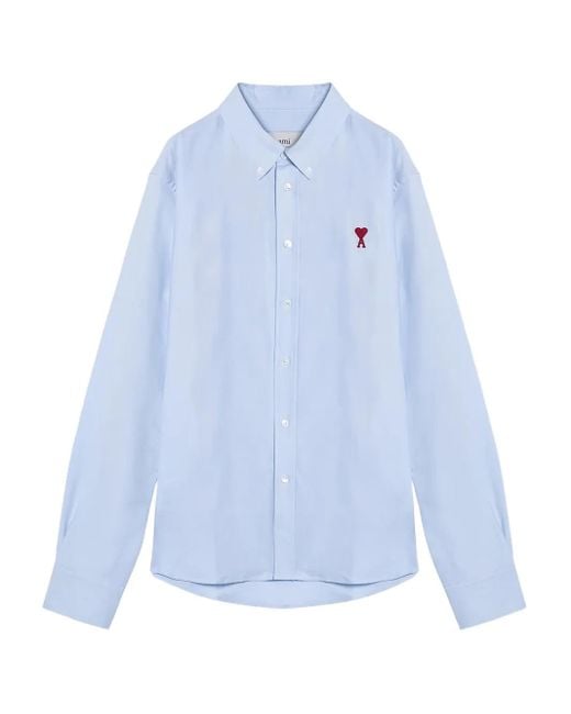 AMI Blue Ami De Coeur Shirt for men