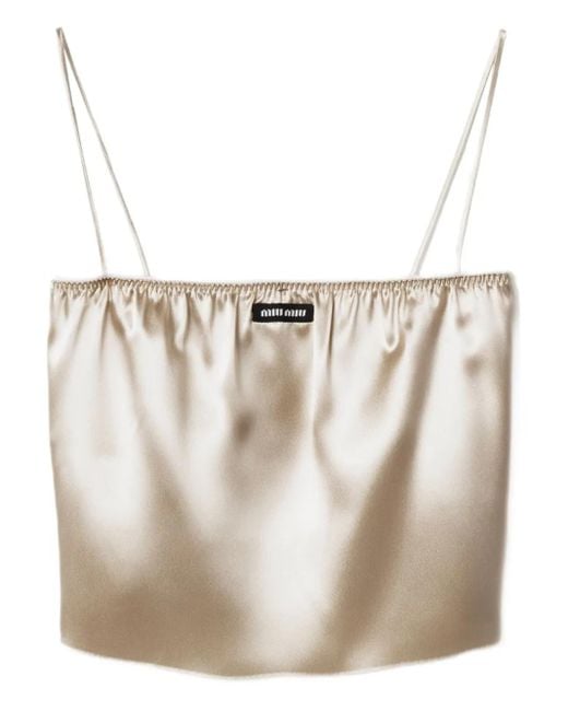 Miu Miu Metallic Satin Tank Top
