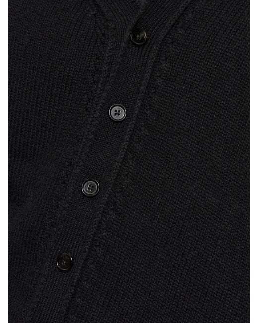 Jil Sander Black Asymmetric-Fastening Cardigan for men