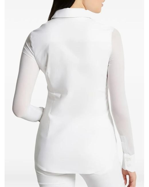 Anatomie White Chemise Beth À Manches En Résille