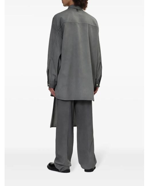 Sunnei Gray Wool Longline Shirt