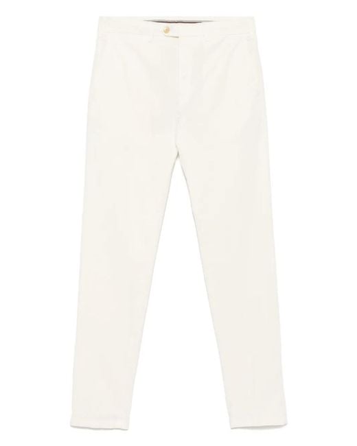 Canali White Stretch-Cotton Chinos for men