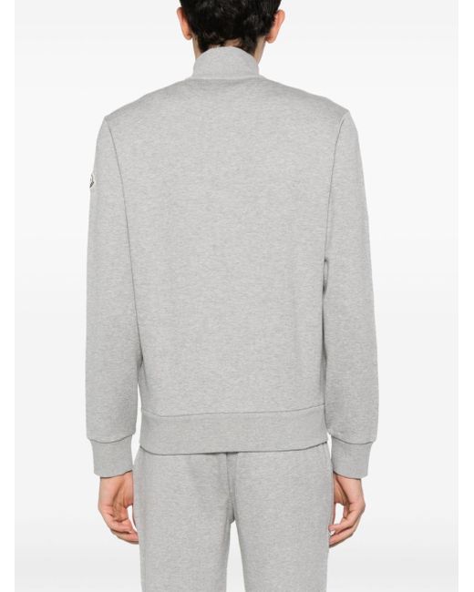 Moncler Sweater Met Logo-applicatie En Rits in het Gray voor heren