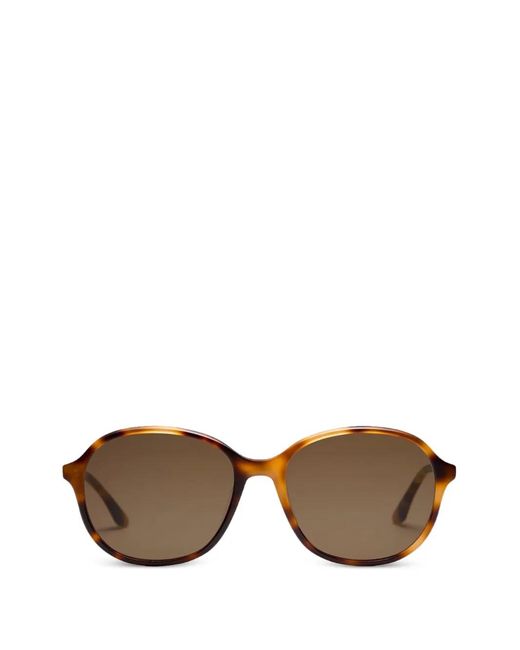PETER AND MAY Brown Solenne Round-Frame Sunglasses