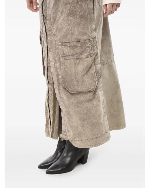 Y. Project Natural Maxi Cargo Denim Skirt