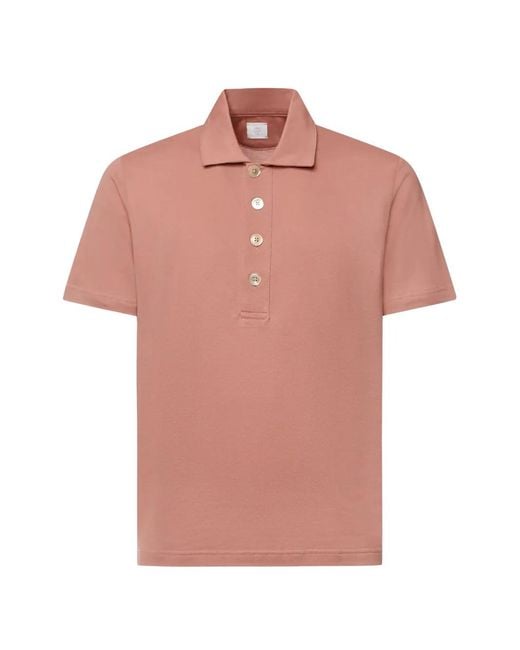 Eleventy Pink Cotton Polo for men