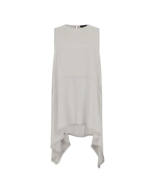 Fabiana Filippi White Asymmetric Sleeveless Top