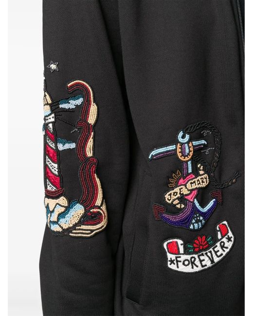 Valentino Garavani Black Embroidered Sweatshirt for men