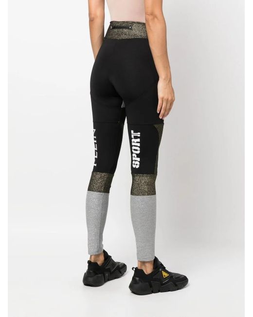 Philipp Plein Black Statement Stretch Leggings