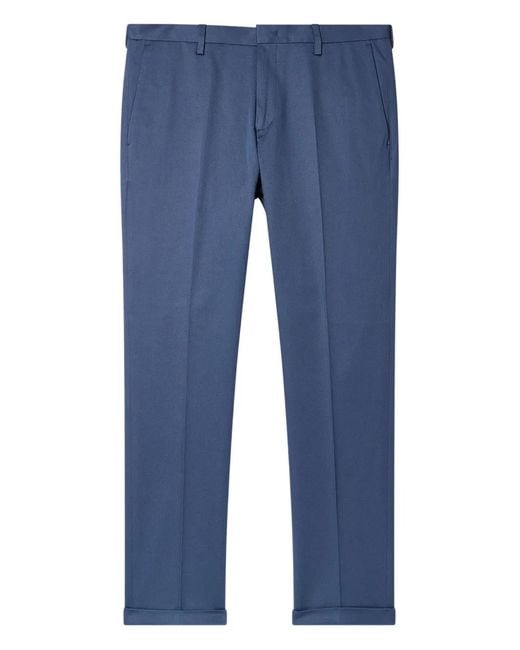 Paul Smith Blue Zip-Fly Cuffed Trousers for men