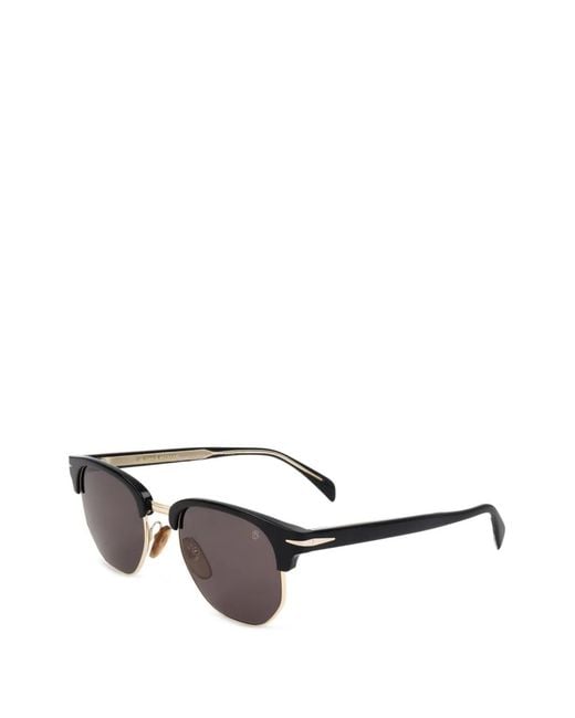 David Beckham White Browline-Frame Sunglasses for men