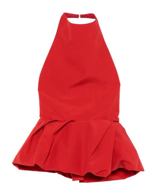 Top con peplum y cuello halter Magda Butrym de color Red