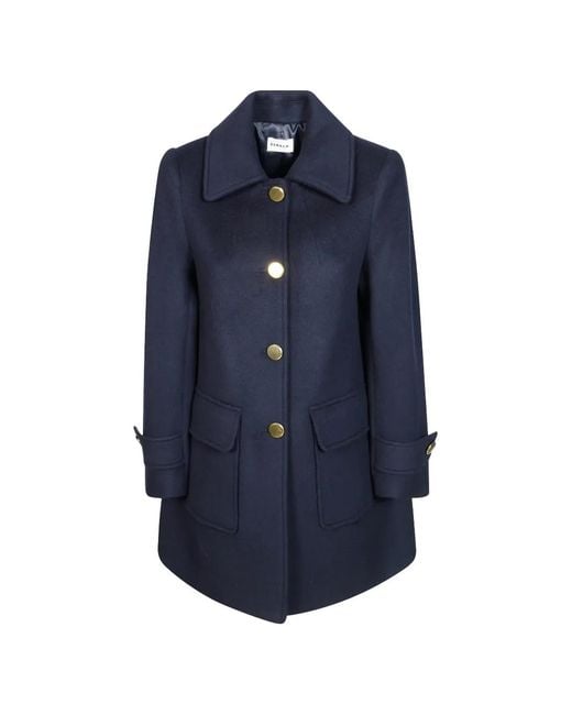P.A.R.O.S.H. Blue Button-Up Wool Coat