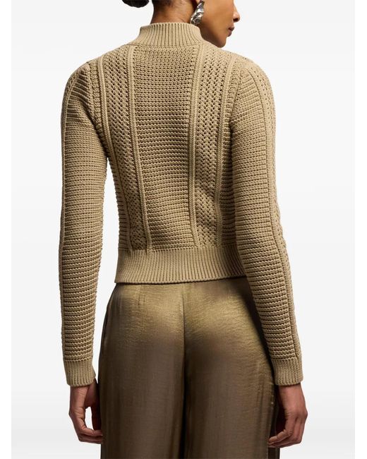 Ralph Lauren Natural Mock-Neck Cardigan