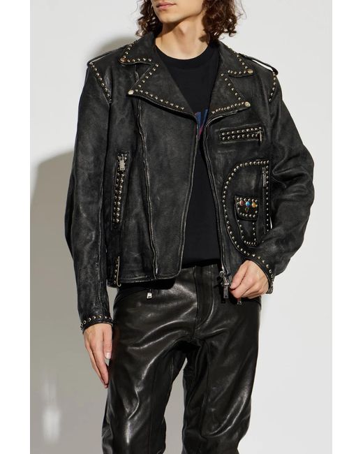 DSquared² Black Stud-Embellished Jacket for men