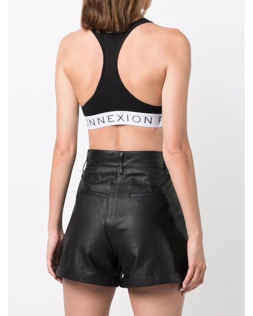 Faith Connexion Black Logo-Tape Racerback Vest