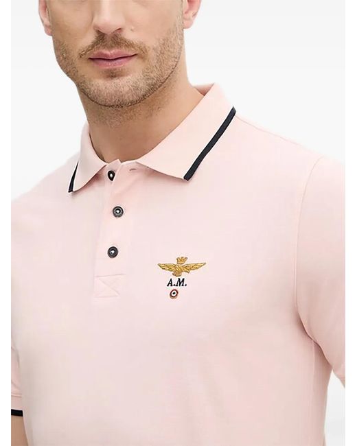 Aeronautica Militare Pink Polo En Coton for men