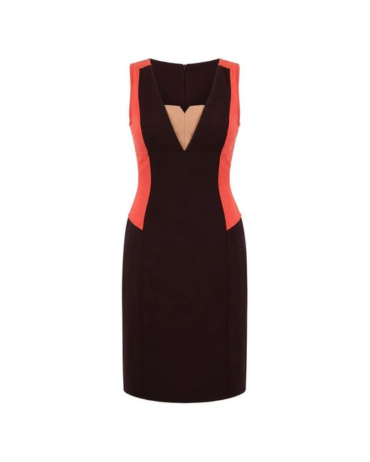 CO|TE Red Colorblocked Sleeveless Mini Dress