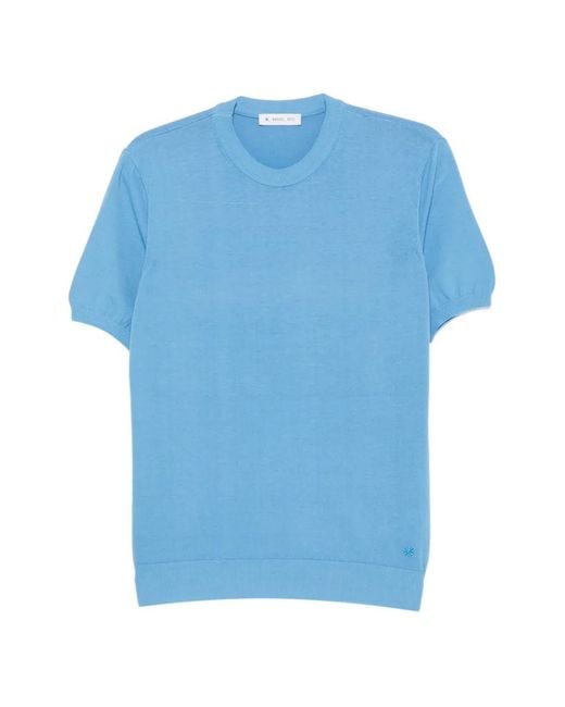 Manuel Ritz Blue Crew-Neck Short-Sleeve Top for men