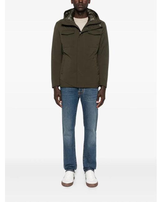 Montecore Green Hooded Flap-Pocket Jacket for men