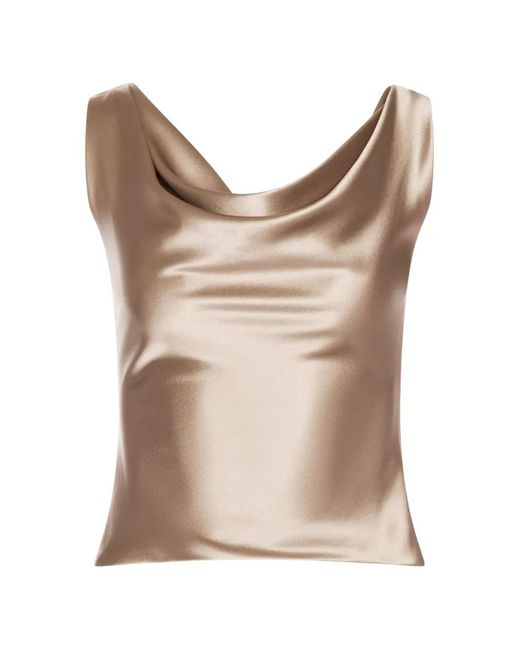ALEXIA & ANTONIA Natural Cowl-Neck Blouse