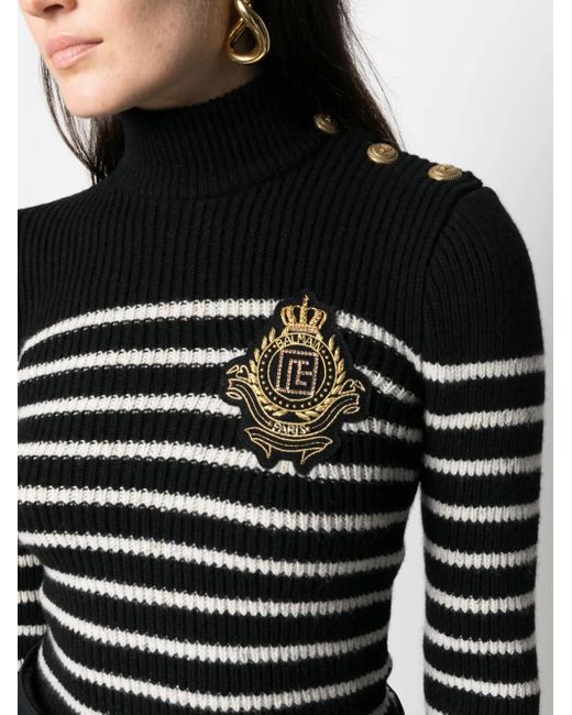Jersey con parche del logo Balmain de color Black