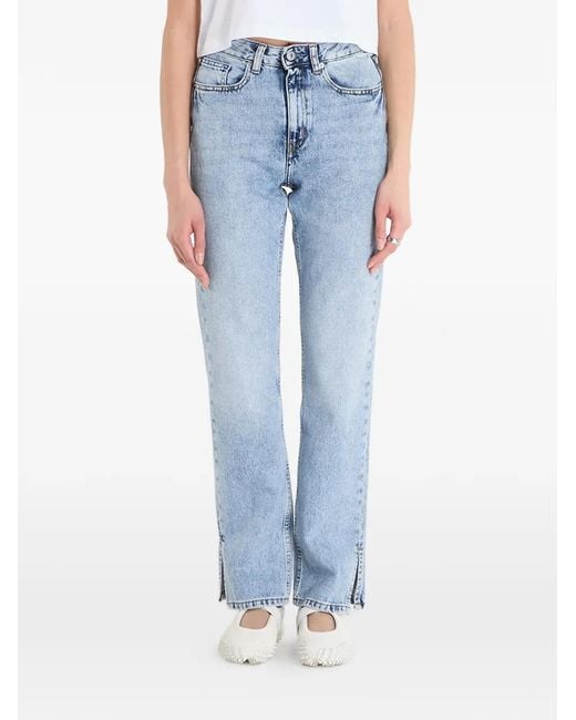 Karl Lagerfeld Blue Side-Slit Jeans
