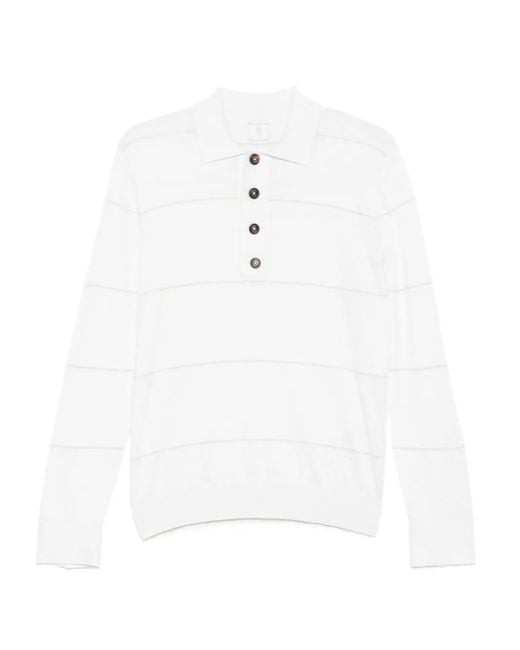 Eleventy Poloshirt Met Lange Mouwen in het White voor heren