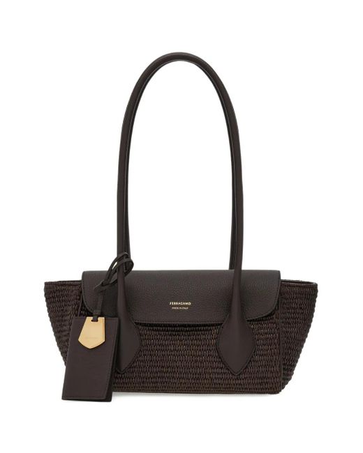 Ferragamo Black Small East-West Tote Bag
