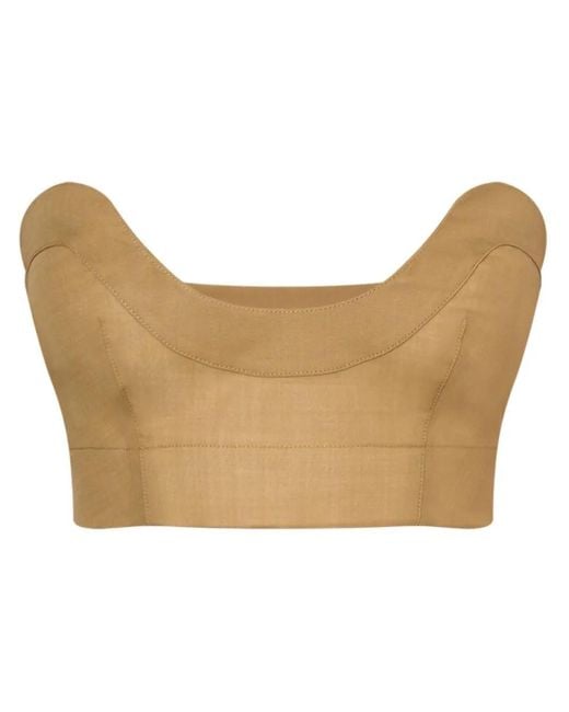 Philosophy Di Lorenzo Serafini Natural Cropped-Top Mit Tiefem U-Ausschnitt
